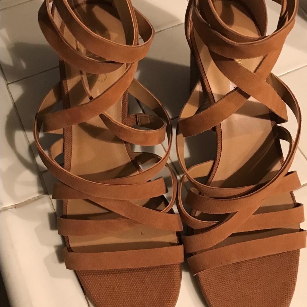 Franco Sarto strapping block heels